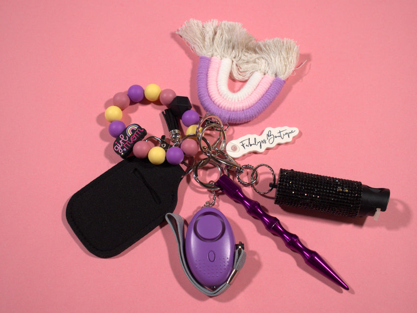 Girl Mom Safety Keychain