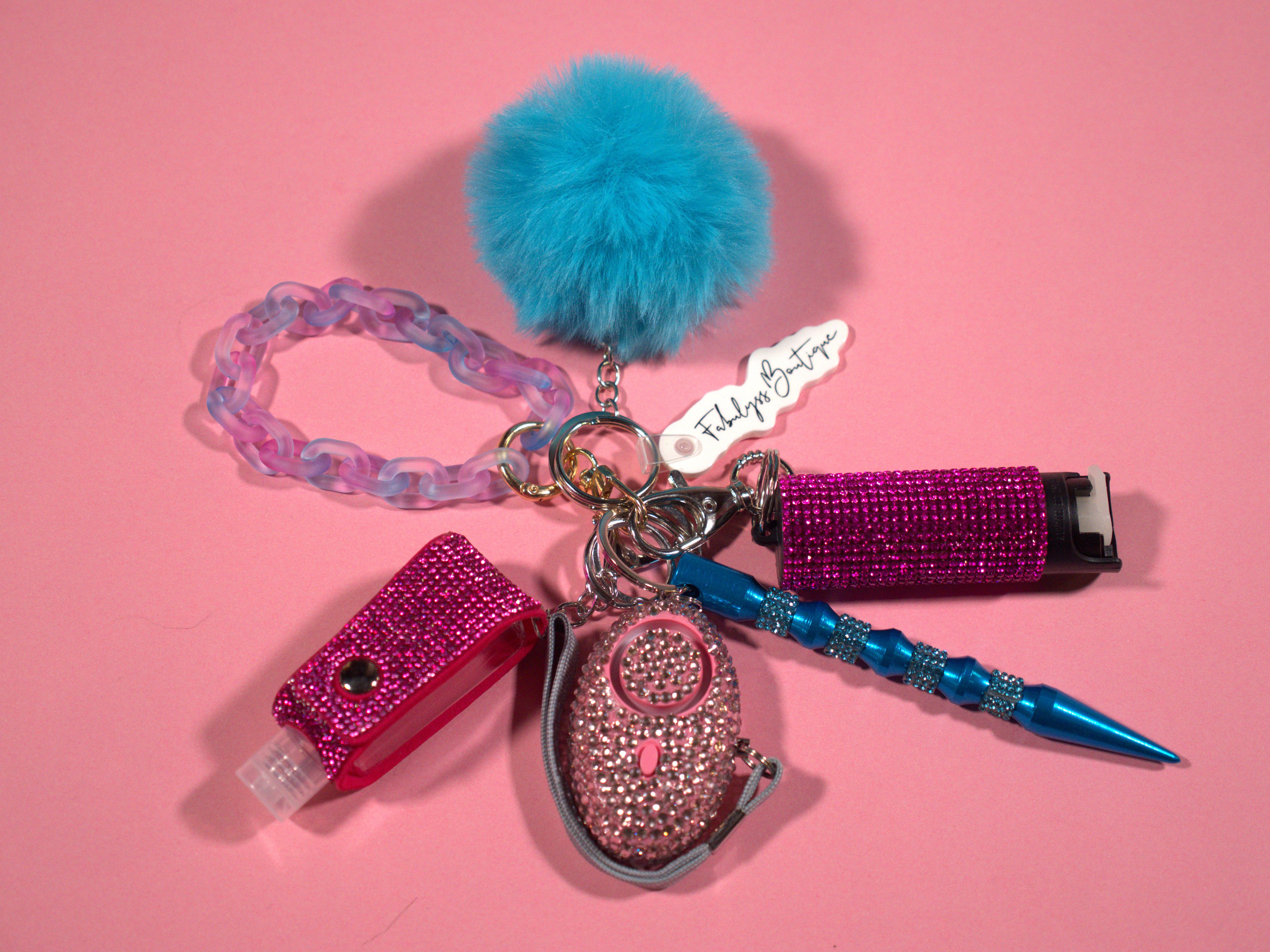 Cotton Candy Safety Keychain
