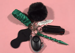 Emerald Safety Keychain (scrunchie)