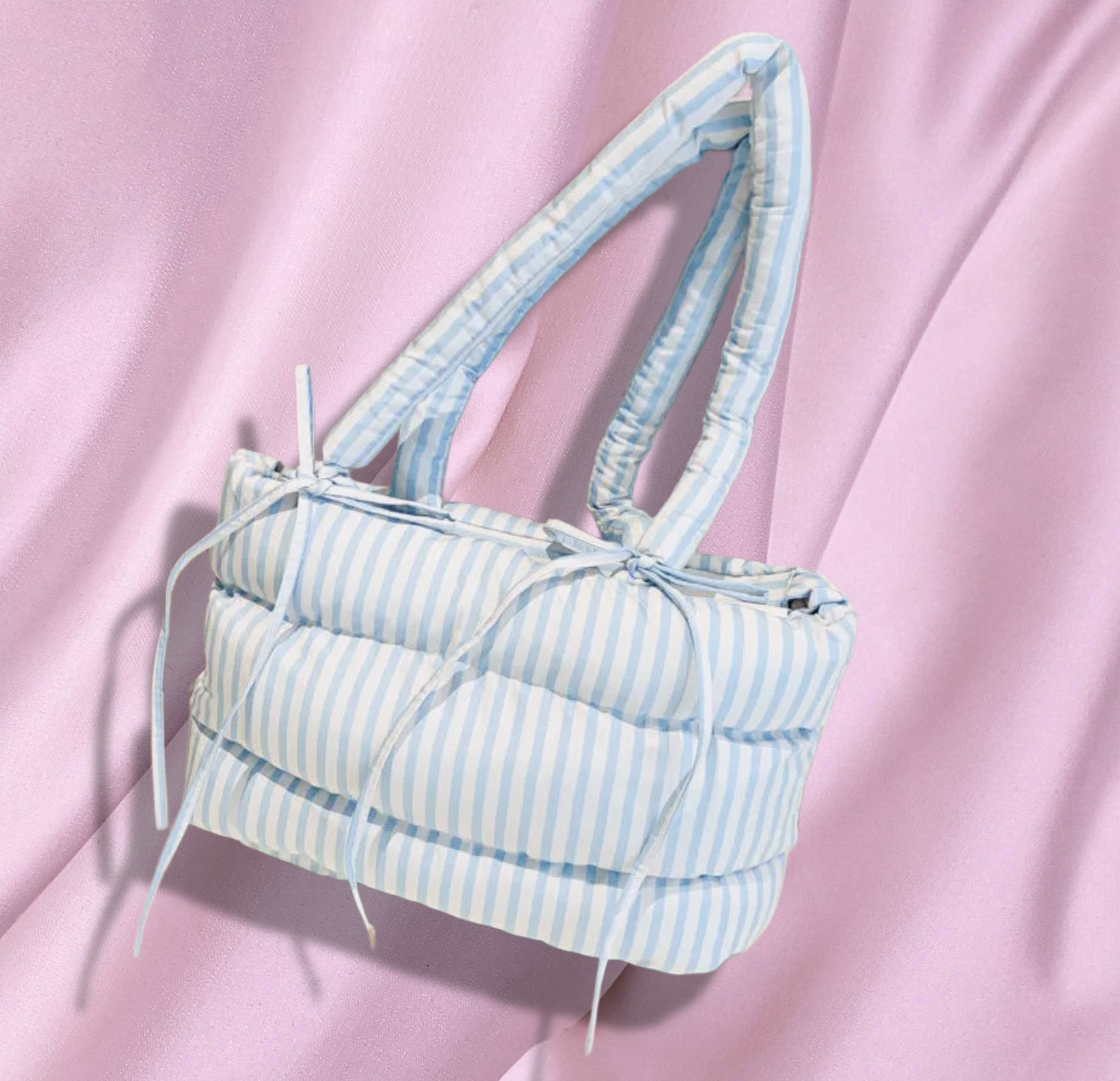 Blue Striped Tote Bag