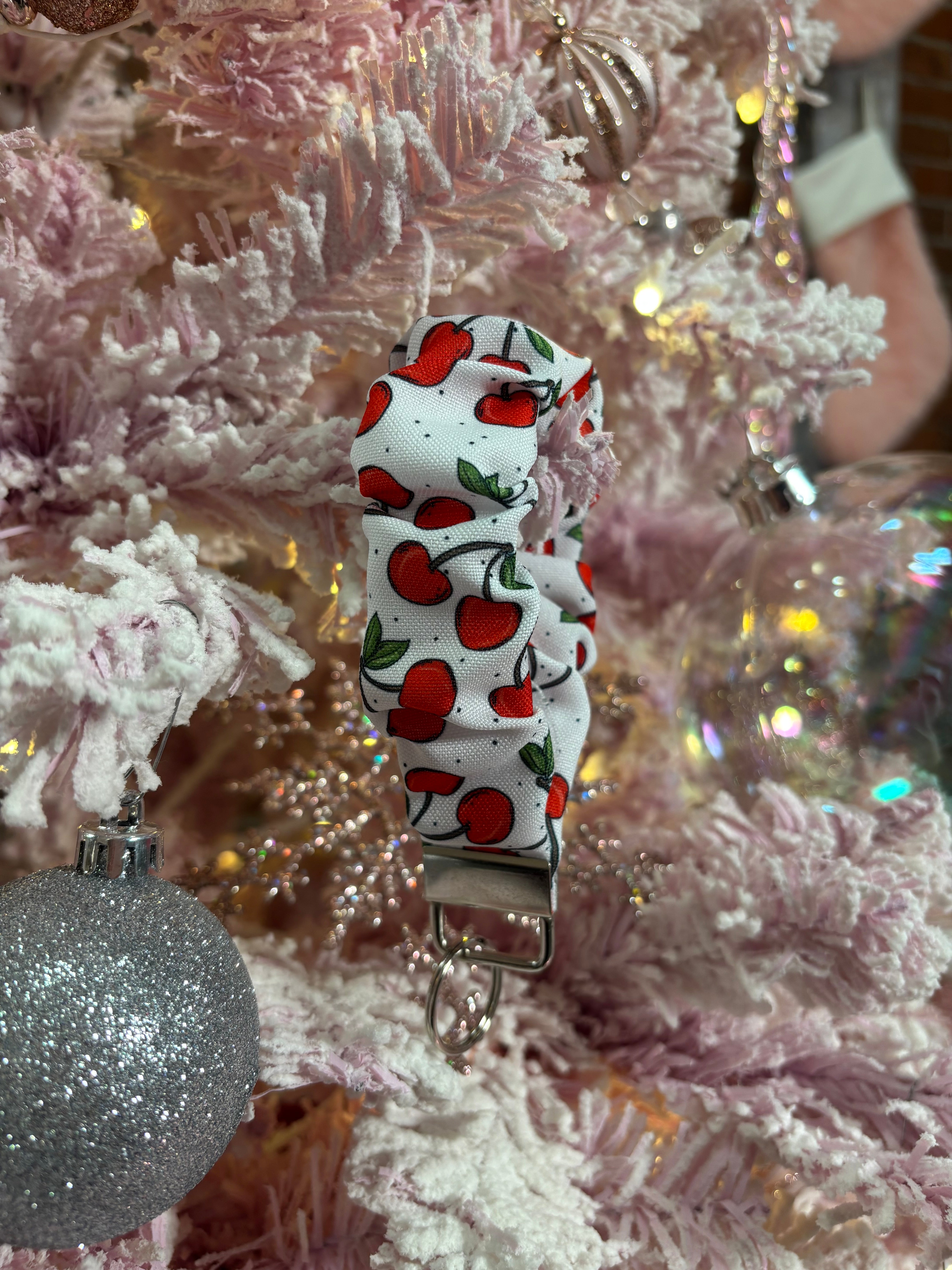 Cherry Scrunchie Wristlet