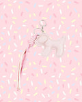 Pink Leather Dog Keychain