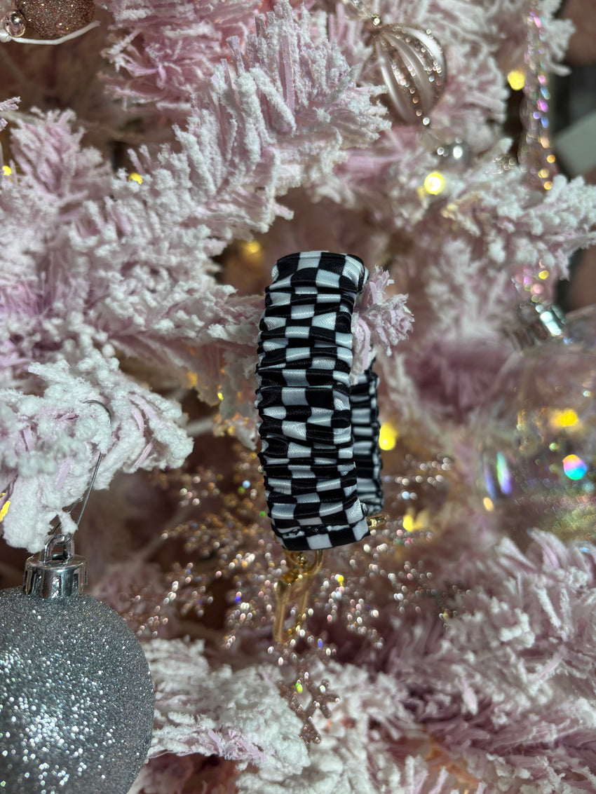 Checkerboard Scrunchie Wristlet