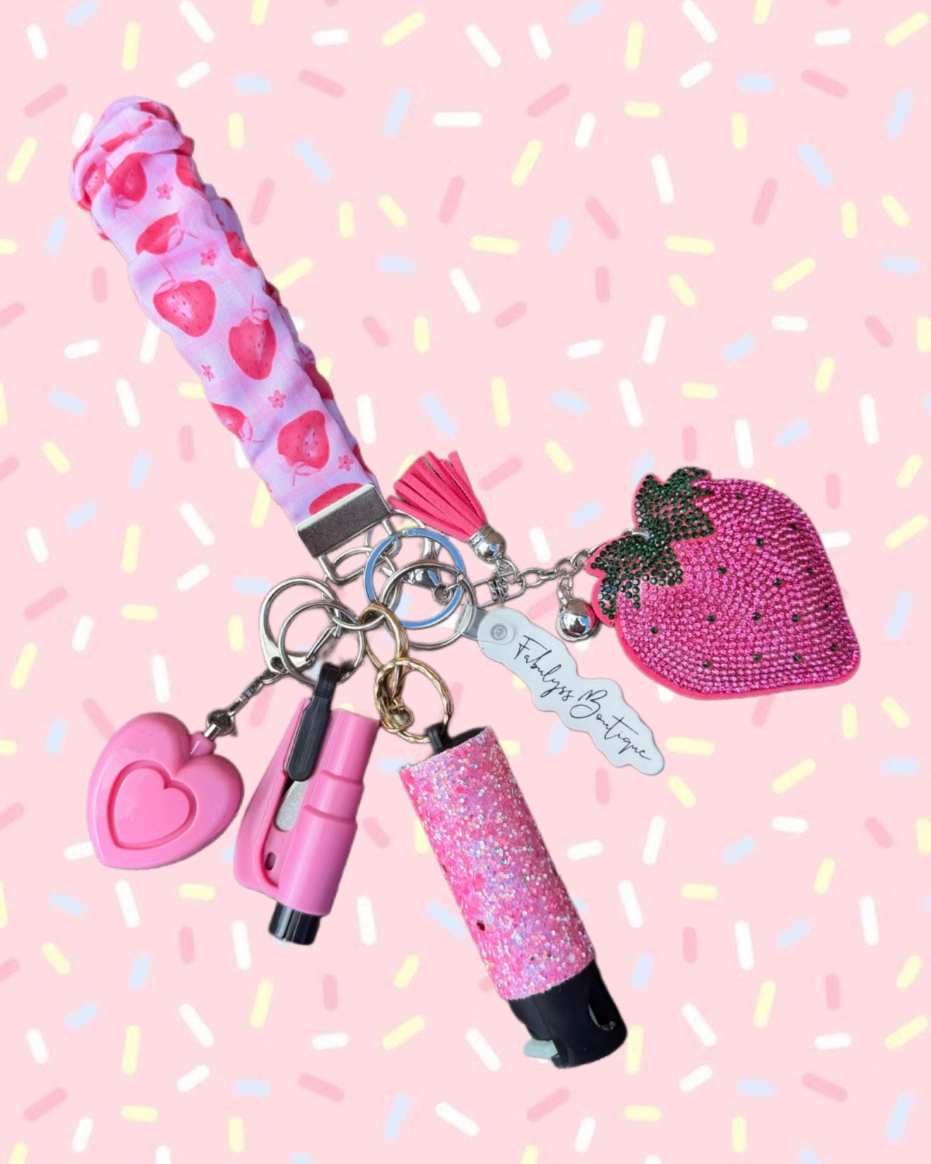 Strawberry Dreams Safety Keychain