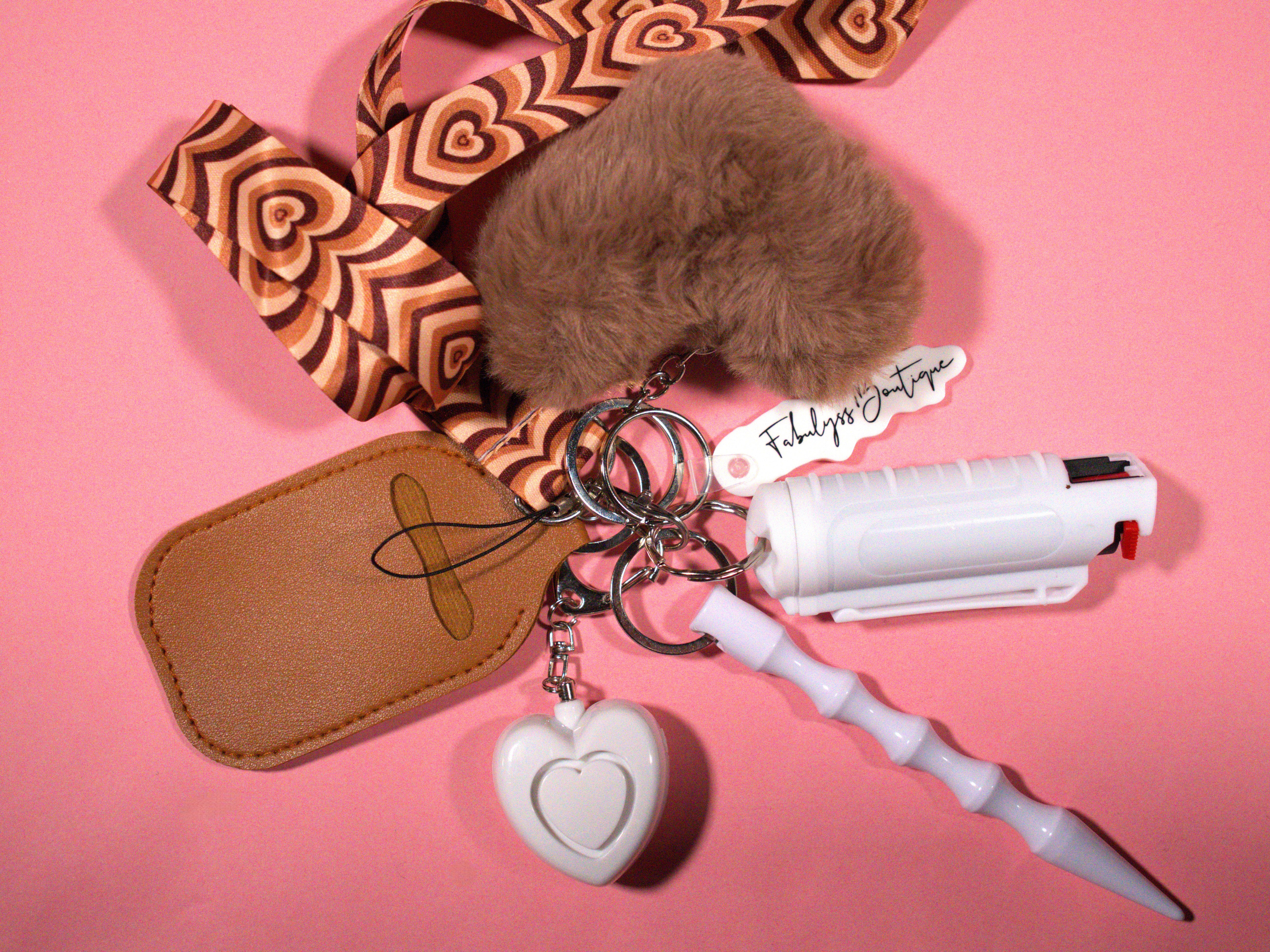 Hippie Hearts Safety Keychain