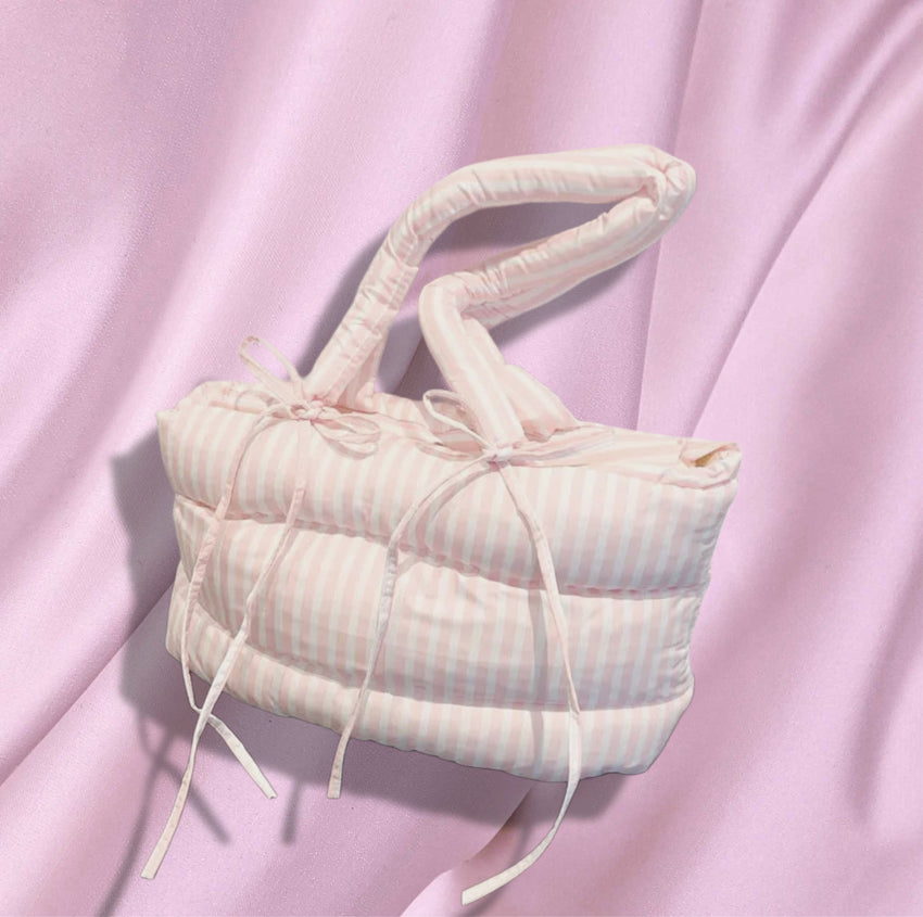 Striped Puffer Purse