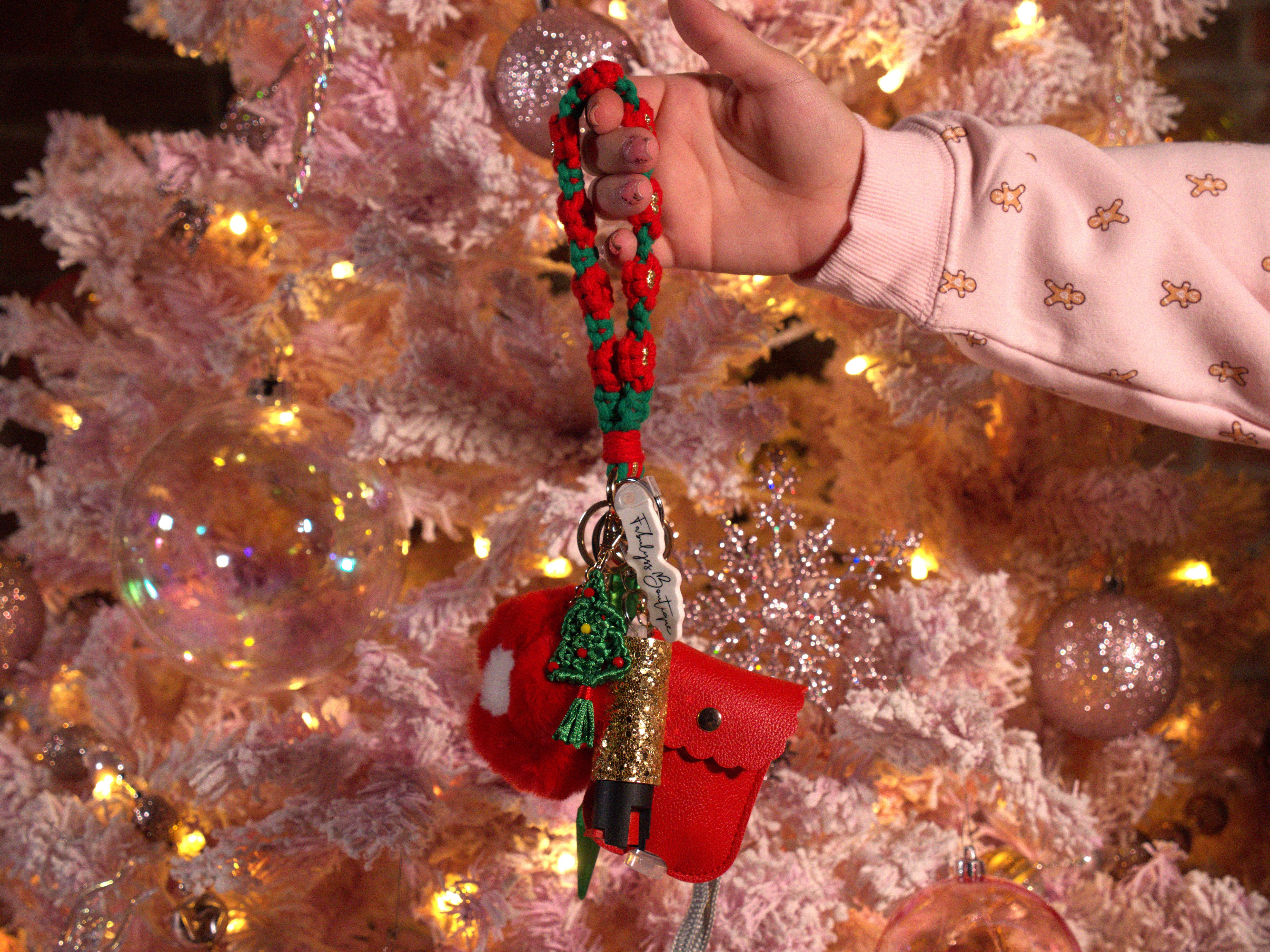 Poinsettia Safety Keychain