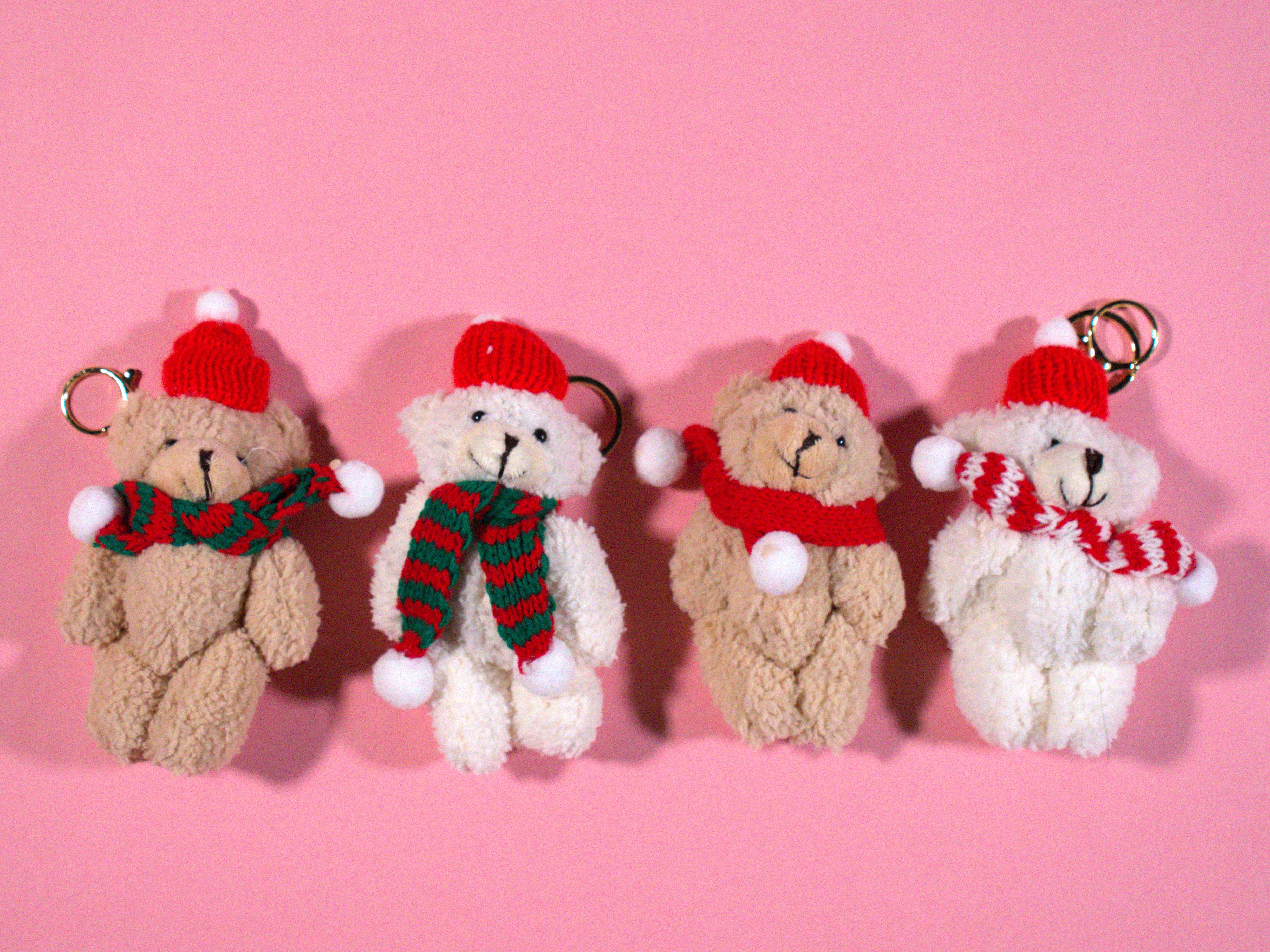 Christmas Teddy Bear Keychain