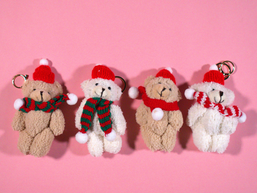 Christmas Teddy Bear Keychain