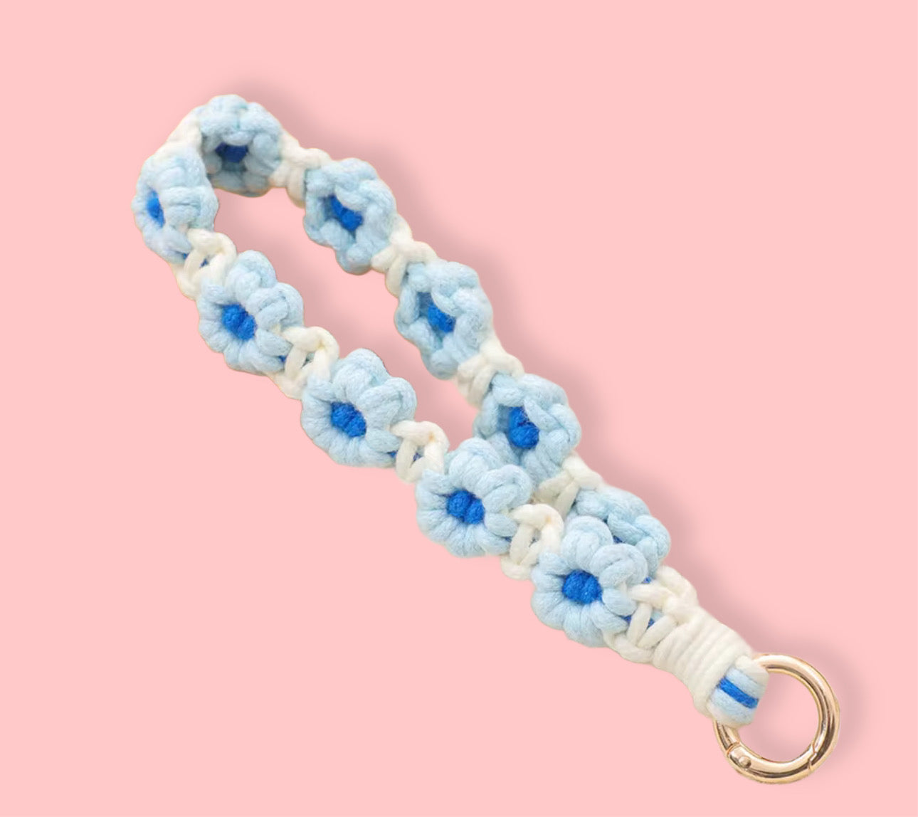 Blue Floral Wristlet