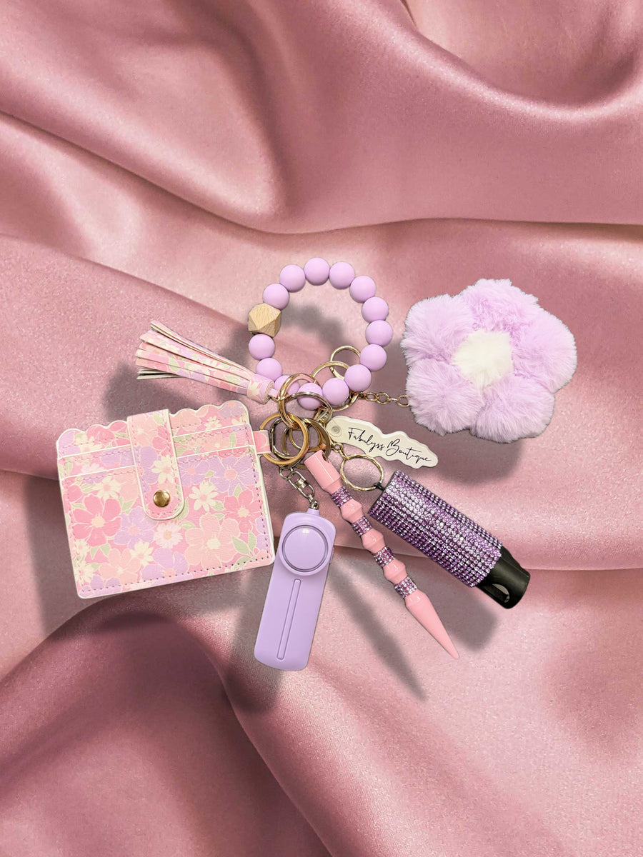 Pastel Petals Safety Keychain