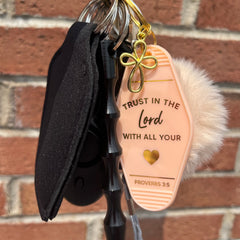 Proverbs 3:5 Keychain (pink)