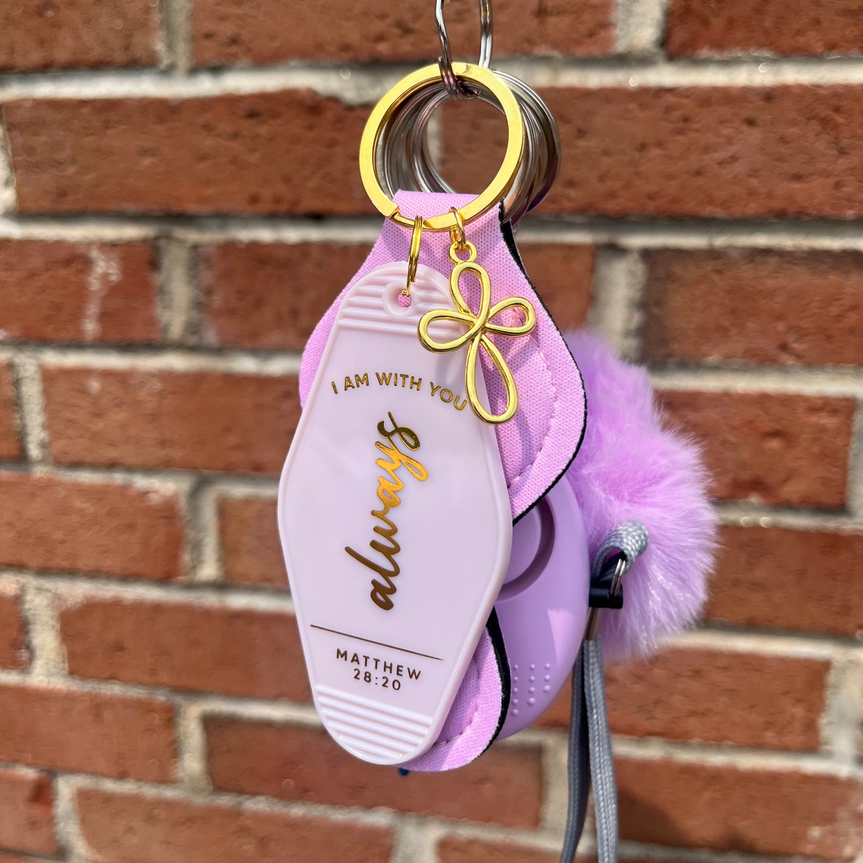 Matthew 28:20 Keychain (purple)