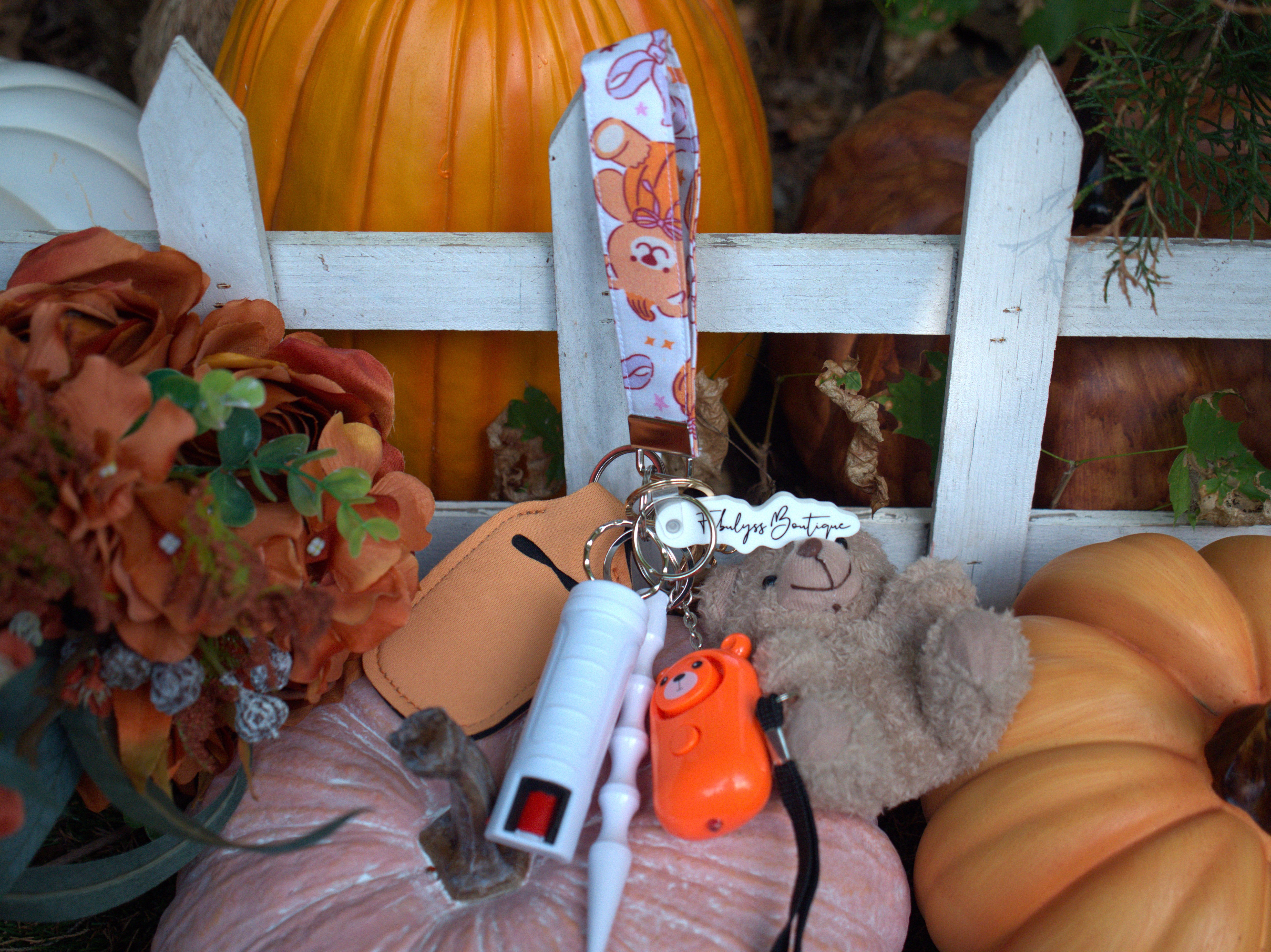 Bearly Autumn Safety Keychain