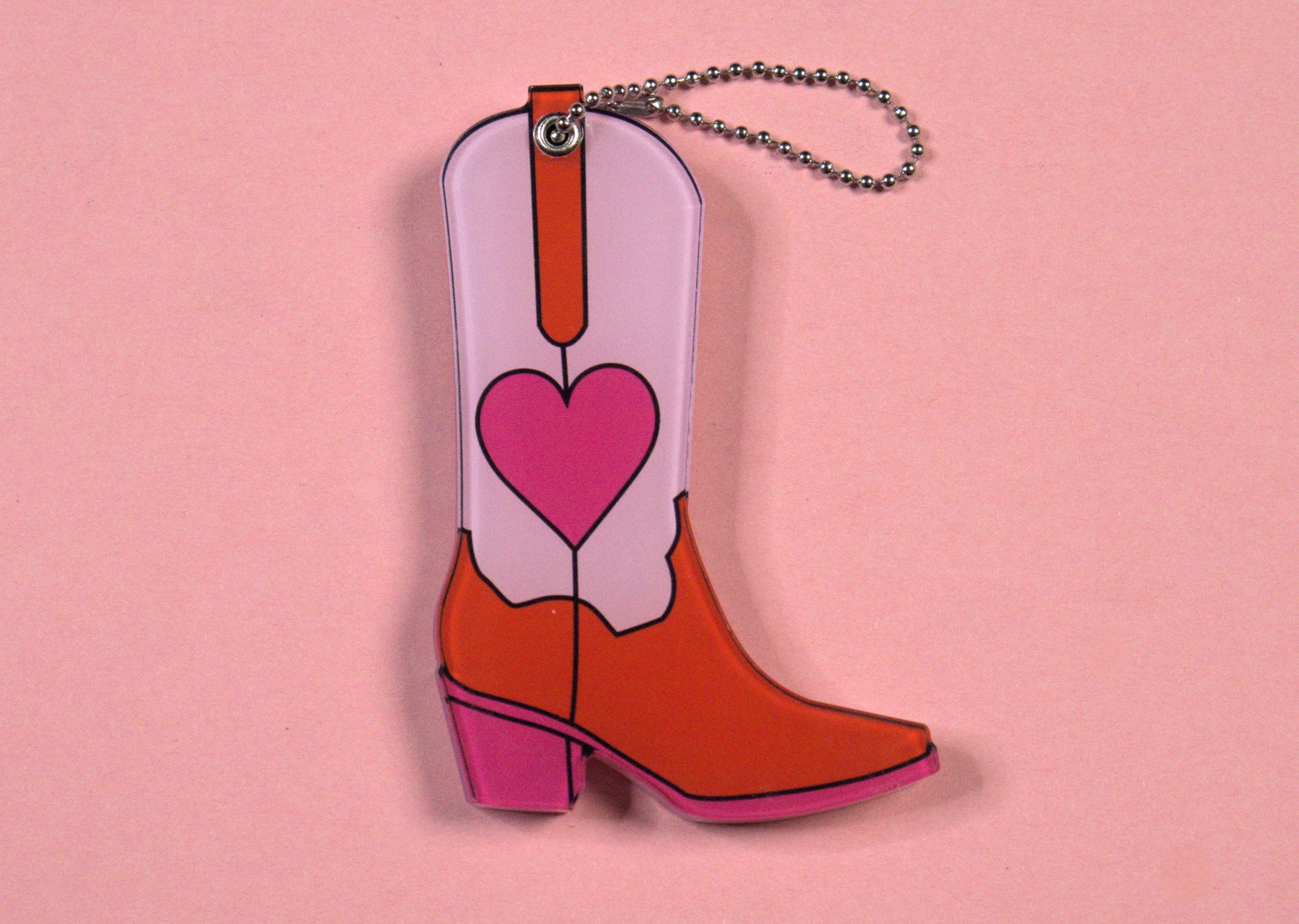 Cowgirl Boot Keychain (with mirror)