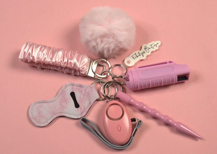 Rose Quartz Safety Keychain